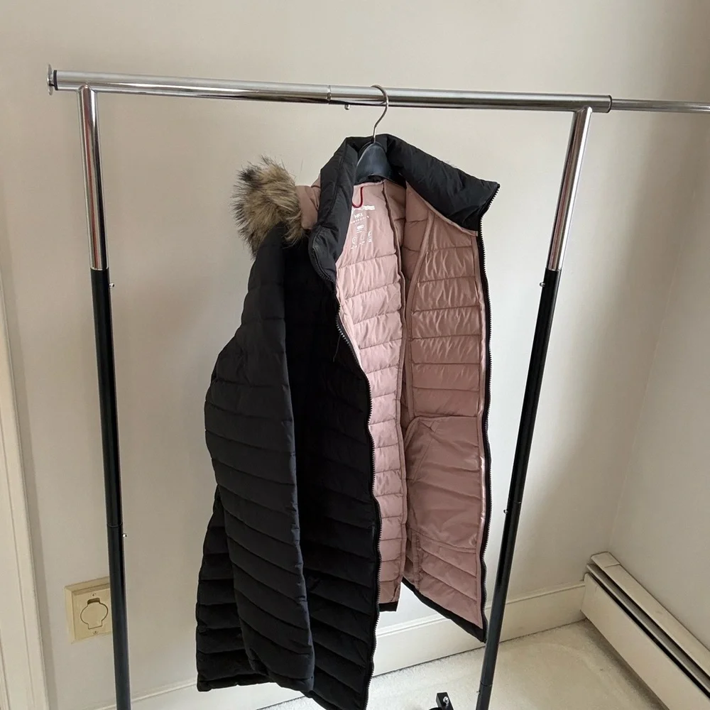 Women's HFX Outdoors Black Puffer Coat with Fur Trim - Picture 5 of 5